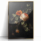 Dark Moody Wall Art - Timeless Floral Arrangement for Dramatic Decor