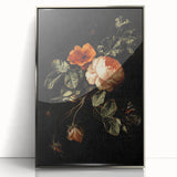 Dark Moody Wall Art - Timeless Floral Arrangement for Dramatic Decor