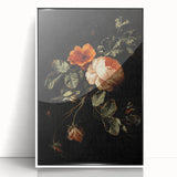Dark Moody Wall Art - Timeless Floral Arrangement for Dramatic Decor