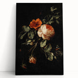 Dark Moody Wall Art - Timeless Floral Arrangement for Dramatic Decor