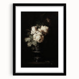 Dark Moody Wall Art - Timeless Floral Elegance in Dramatic Dark Tones