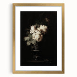 Dark Moody Wall Art - Timeless Floral Elegance in Dramatic Dark Tones