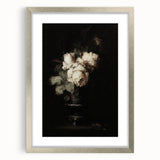 Dark Moody Wall Art - Timeless Floral Elegance in Dramatic Dark Tones
