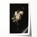 Dark Moody Wall Art - Timeless Floral Elegance in Dramatic Dark Tones
