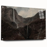 Dark Moody Wall Art: Dramatic Mountain Waterfall - Moody Art Print
