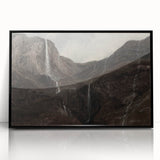 Dark Moody Wall Art: Dramatic Mountain Waterfall - Moody Art Print
