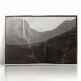 Dark Moody Wall Art: Dramatic Mountain Waterfall - Moody Art Print