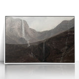 Dark Moody Wall Art: Dramatic Mountain Waterfall - Moody Art Print