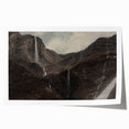Dark Moody Wall Art: Dramatic Mountain Waterfall - Moody Art Print