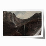 Dark Moody Wall Art: Dramatic Mountain Waterfall - Moody Art Print