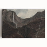 Dark Moody Wall Art: Dramatic Mountain Waterfall - Moody Art Print