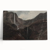 Dark Moody Wall Art: Dramatic Mountain Waterfall - Moody Art Print