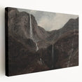 Dark Moody Wall Art: Dramatic Mountain Waterfall - Moody Art Print