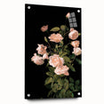 Dark Moody Wall Art - Soft Pink Roses for Elegant Floral Home Decor