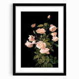 Dark Moody Wall Art - Soft Pink Roses for Elegant Floral Home Decor