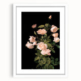 Dark Moody Wall Art - Soft Pink Roses for Elegant Floral Home Decor
