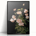 Dark Moody Wall Art - Soft Pink Roses for Elegant Floral Home Decor