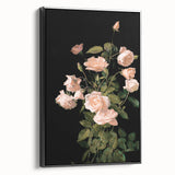 Dark Moody Wall Art - Soft Pink Roses for Elegant Floral Home Decor