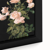 Dark Moody Wall Art - Soft Pink Roses for Elegant Floral Home Decor