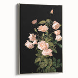 Dark Moody Wall Art - Soft Pink Roses for Elegant Floral Home Decor