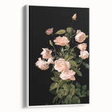 Dark Moody Wall Art - Soft Pink Roses for Elegant Floral Home Decor