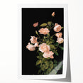 Dark Moody Wall Art - Soft Pink Roses for Elegant Floral Home Decor