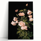 Dark Moody Wall Art - Soft Pink Roses for Elegant Floral Home Decor