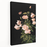 Dark Moody Wall Art - Soft Pink Roses for Elegant Floral Home Decor