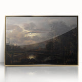 Moody Art Prints - Moonlit Night Over Castle and Forest Landscape