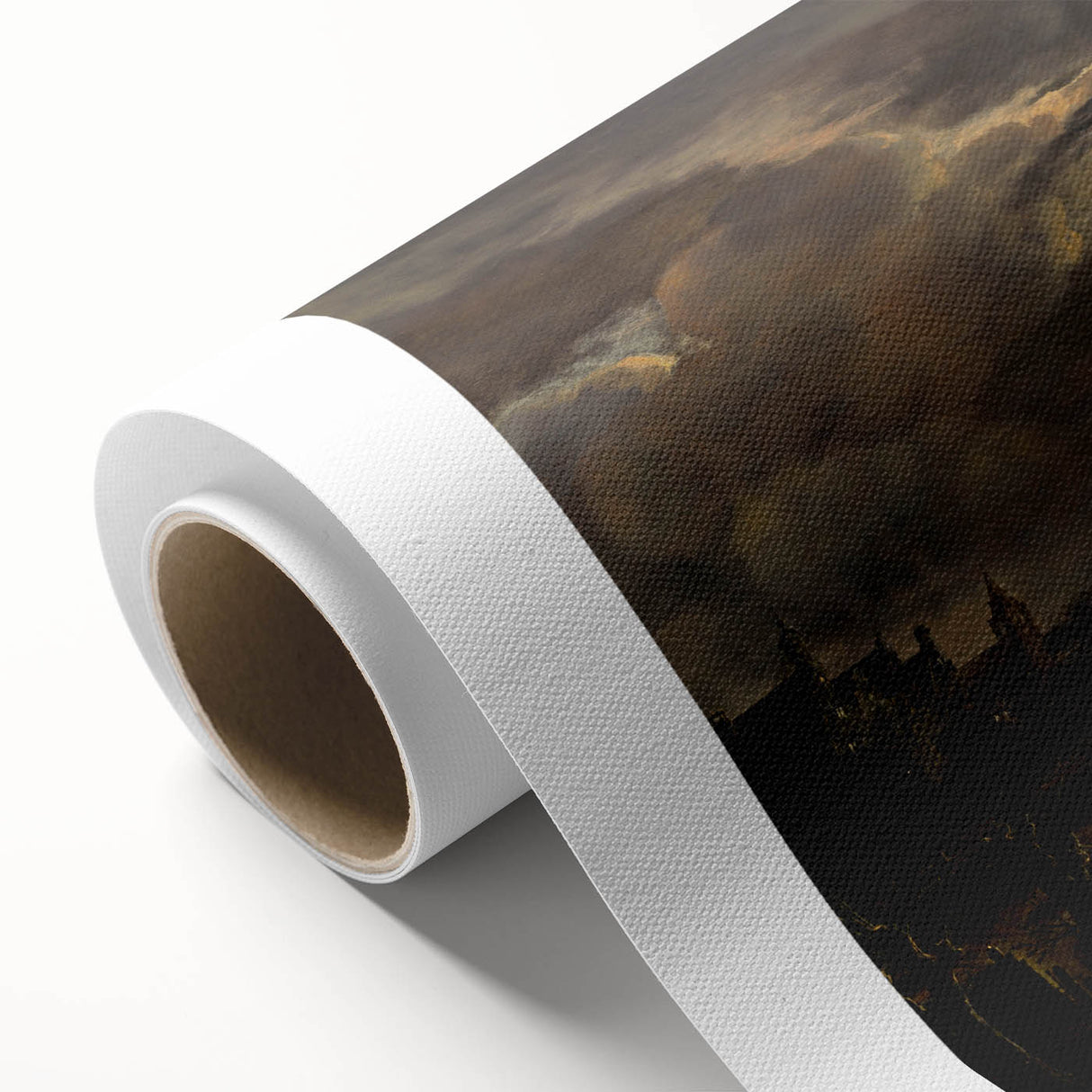 Moody Art Prints - Moonlit Night Over Castle and Forest Landscape