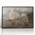 Dark Moody Wall Art: Mosaic Rabbit & Mushrooms - Timeless Dark Print