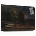 Dark Moody Wall Art: Literary Still Life with Bust - Timeless Dark Print