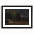 Dark Moody Wall Art: Literary Still Life with Bust - Timeless Dark Print