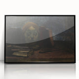 Dark Moody Wall Art: Literary Still Life with Bust - Timeless Dark Print
