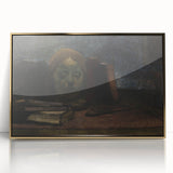 Dark Moody Wall Art: Literary Still Life with Bust - Timeless Dark Print