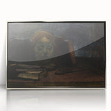 Dark Moody Wall Art: Literary Still Life with Bust - Timeless Dark Print