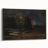 Dark Moody Wall Art: Literary Still Life with Bust - Timeless Dark Print