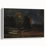 Dark Moody Wall Art: Literary Still Life with Bust - Timeless Dark Print