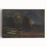 Dark Moody Wall Art: Literary Still Life with Bust - Timeless Dark Print