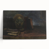 Dark Moody Wall Art: Literary Still Life with Bust - Timeless Dark Print