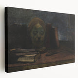 Dark Moody Wall Art: Literary Still Life with Bust - Timeless Dark Print