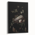 Dark Moody Wall Art - Elegant Still Life with Asparagus and Fruit