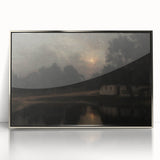 Dark Moody Wall Art: Moonlit Cottage by the Lake - Moody Art Print