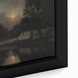 Dark Moody Wall Art: Moonlit Cottage by the Lake - Moody Art Print