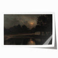Dark Moody Wall Art: Moonlit Cottage by the Lake - Moody Art Print