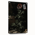 Dark Moody Wall Art - Dramatic Botanical Scene with Flower and Reptiles
