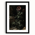 Dark Moody Wall Art - Dramatic Botanical Scene with Flower and Reptiles