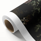 Dark Moody Wall Art - Dramatic Botanical Scene with Flower and Reptiles