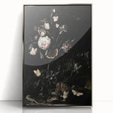Dark Moody Wall Art - Botanical Elegance with Flowers, Butterflies & Reptiles