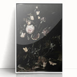Dark Moody Wall Art - Botanical Elegance with Flowers, Butterflies & Reptiles